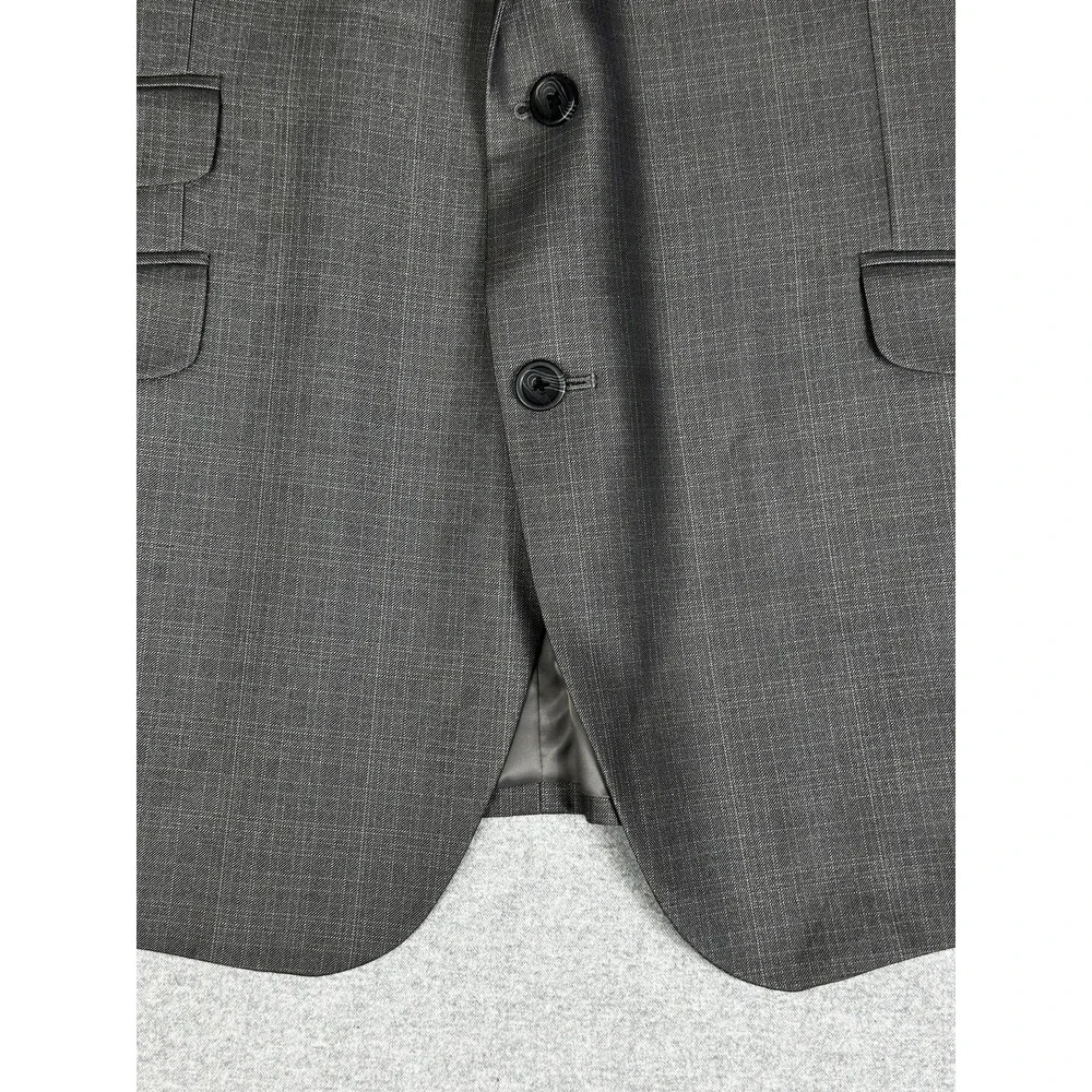 Kenneth Cole Blazer Mens 48R Gray Two Button Suit Jacket Sport Coat Classic Fit